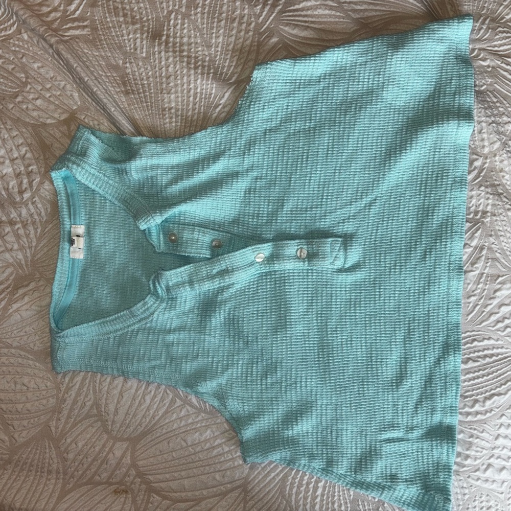 Aerie Light Blue Ribbed Top